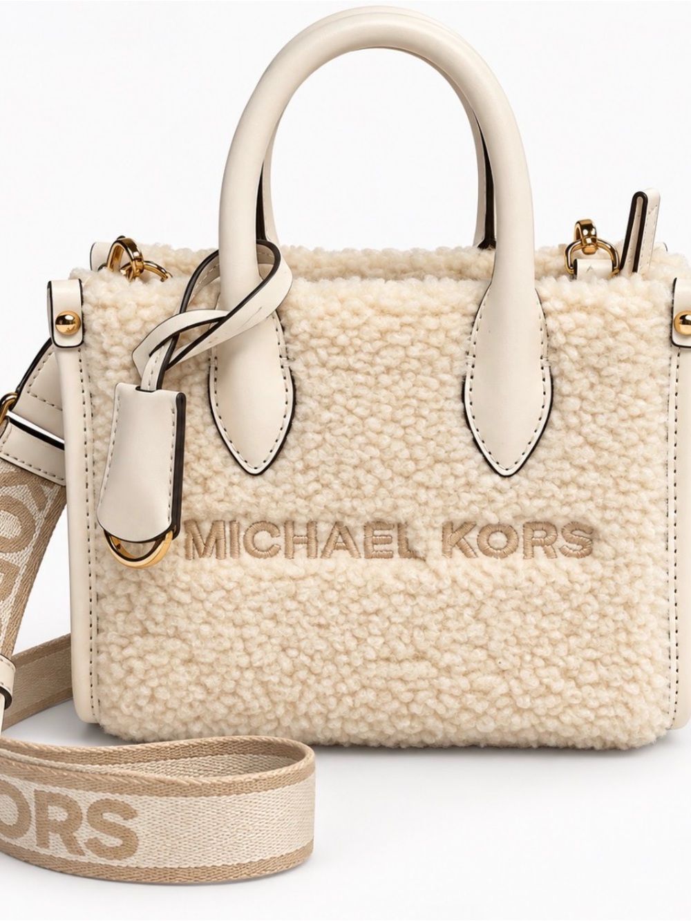 Michael Kors Cream Shearling Mini Satchel